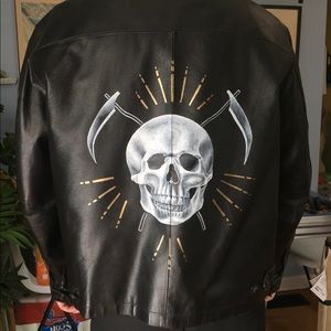 Hand Painted Vintage Leather Jacket